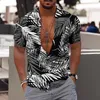 Chemises décontractées pour hommes chemise florale à la mode 3d palmier imprimé hawaïen à manches courtes en plein air plage vacances surdimensionné vêtements pour hommes