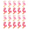 Garrafas de armazenamento 40 peças acessórios para decoração de cabelo Flamingo DIY artesanato decoração chaveiro 3,3 x 2,3 cm capa de telefone encantos concha resina