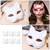 Party Masks 6pcs Blank Cat Cosplay Cartoon Paper Mask Vuxen Masquerad Gynnar DIY Forface Animal Mache Mardiup Craft 230630