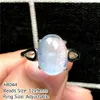 Med sidogenar äkta naturliga havblå akvamarinring för kvinnlig dam man gåva kristall ovala pärlor silver sten justerbara ringsmycken aaaaa 230629