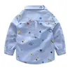 Camisas infantis primavera verão camisa floral infantil manga comprida camisa masculina de algodão 2-7 anos roupas infantis para primavera outono 230628