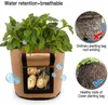 Planteurs De Pommes De Terre Cultiver Sac Vecro Fenêtre Légumes Double Couche Respirant Tissu Non Tissé Légumes Plantes Sacs De Culture