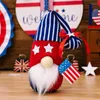 Party Decoration 2023 Independence Day Knitted Hat Faceless Doll With Flag Dwarf American Patriotic Ornament 4th Of July