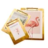 Clipboard Gold Stainless Steel File Folder Writing Pad Menu Folder Information Folder Clip Board Clipboard A4 Paper Holder Office Board