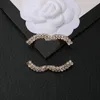 Luksusowe kobiety projektantki marki Brawochy 18k złota platowane w klasę kryształową kryształową broszkę biżuterię litery Pearl Pin Pech Pela Party Prezenty Prezenty Akcesoria