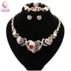 Set di gioielli da bacio a forma di cuore con strass Set di orecchini per bracciale con anello collana Xoxo gioielli placcati oro rosso da sposa