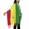 Cachecóis Feminino Bandeira do Senegal Pashmina Xale Envoltório com Franja Longo Grande