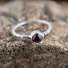 Bagues en grappe Jade Angel 925 bague en argent Sterling rétro mode femme Thai incrusté violet dent noir grenat cadeau