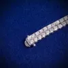 Iced Out Fashion 925 Sterling Silver 2 Rows D Color VVS Moissanitemen's Custom Tennis Chain Armband