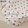 Ensembles de vêtements Tregren Infantile Bébés Filles Saint Valentin Barboteuse Cœur Imprimé Manches Longues Col Bateau Combinaisons Printemps Automne Combinaisons avec Bandeau J230630