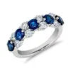 Huitan Chic Blue/White Round Cubic Zirconia Pierścienie luksusowe modne zaręczyny