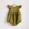Ensembles de vêtements été bébé fille combinaisons 018M lin coton nouveau-né bébé fille barboteuse infantile combinaisons Sunsuit vêtements d'été tenues 018M J230630