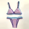 Banyo H80 S90 Kadınlar El Tığ Örgü Patchwork Seksi Bikini Set Elastik Mayo Beachwear Ile Kadın El Yapımı Mayo 230629