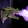 Oggetti decorativi Figurine Dragon Legends Prop 3d Parete Dinosauro Fumo Luce Arte della parete Scultura Forma Statua Decorazioni per la casa Camera Decorazione di Halloween 230629