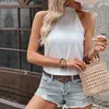 Kvinnors T-skjortor Y2K Söt i vit T-shirt Holiday Beach Croped Coquette Tank Top Eesthetic Clothing Pulovers Summer Bluses Ladies