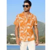 Polos Masculinos Camisas Havaianas Para Homens Tops de Manga Curta Roupas Gráficos de Penas Vestuário de Praia Roupas de Férias Grandes Camisas Masculinas Moda 230630