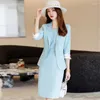 Work Dresses Korean Spring Summer Dress Suits Women Fashion Two Piece Set Outfits Blazer Top Office Ladies Formal OL Professional Wear