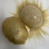 Sostituzione dei capelli umani vergini peruviani 14 pollici 150% densità scatola trecce parrucche maschili unità piene di pizzo per uomini neri