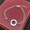 Neue Stil Titan Stahl Kette Armreif Armbänder mit Diamant Armreifen Frauen luxuriöse Designer Geschenk Buchstabe C Home Rose nicht verblassenden Schmuck