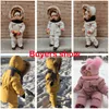 재킷 2pcs 세트 아기 소녀 겨울 다운 재킷과 어린이를위한 점프 슈트 Thicken Warm 모피 칼라 소녀 유아 snowsuit 0 4Year 230630