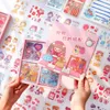 Adhesive Stickers 100 Sheets Cute Cartoon Girl Boxed Sticker Set Transparent Waterproof DIY Journal Scrapbooking Phone Kawaii Stationery 230630