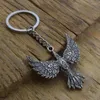 Sleutelhangers Flying Bird Animal Crow Raven Eagle Sleutelhanger Metalen Sleutelhanger Voor Mannen Vrouwen Mode-sieraden Cadeau