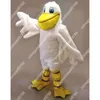 Nuovo personaggio adulto Coniglio bianco con costume da mascotte orecchio rosso Vestito da Natale di Halloween Costume da mascotte completo di oggetti di scena per tutto il corpo