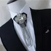 Tie Clips Korean Leather Bow Neckties Metal Tassel Neck Ties Men s Shirt Cravat Wedding Luxury Jewelry Accessories 230629