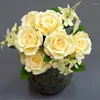 Dekorative Blumen Künstliche Seide MaRose Bouquet Hortensie Home Wohnzimmer Schlafzimmer Dekoration Simulation Gefälschte Rosen Pflanze Blumen