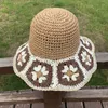 Chapeau seau au Crochet à large bord pour femmes | Décor de fleurs pour femmes, cadeaux de vacances de pêcheur pliables d'été printemps pour petite amie DXAA