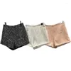 Women's Shorts 2023 Fashion Spring Summer Women Sexy Nightclub Glittering Bright Silk Sequins Elegant Wide Leg Pants