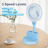 1pc LED Multifunctional Energy Saving Eye Protection Fan Table LampPortable Folding Desk Fan With Phone Stand And Mini Storage Box, USB Rechargeable-With batteries