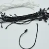 980 stks lot Goede kwaliteit Zwart-wit Waxkoord Hang Tag Nylon String Snap Lock Pin Loop Fastener Ties Length18cm309Q