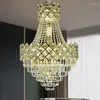 Chandeliers Modern-Style Luxury Crystal Chandelier Atmosphere Lamp For Living Room Bedroom Model Villa Duplex Floor Hanging Light