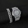 Montre de designer de luxe buste vers le bas montre pleine montre en diamant Hip Hop diamant incorporant la mode or argent rose cadeau en gros