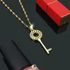 Original Design Micro Pave Key Pendant Halsband Rostfritt stål smycken för kvinnors gåva