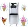 LINBOSS Machine à crème glacée molle commerciale Double compresseur vertical en acier inoxydable à 3 saveurs