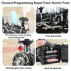 Electric/RC Track 206cm Super Track Remote Control Train Ader Water Smoke Light Music Puzzle Teaching Parent-Child Interaktion DIY Assembly RC Toy 230629