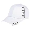 Bollkåpor Justerbar anti-UV Fashion Cap Hat Women Casual Women's Hats Metal Ring Hip-Hop Baseball Light Outdoor Sports Trend 3 Color