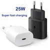 USB C 25W PD Type C Super Fast Charger Type-C USB-C Wall Quick Fast Charging For Samsung Galaxy S23 S22 Note10 20 Iphone huawei xiaomi with box