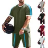 2023 Zomer Sport T-shirt Mannen Ronde Hals Casual Korte Mouw Shorts Tweedelige Set Heren Trainingspakken Trainingspak Mannen