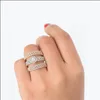 Cluster Rings Bride Talk Luxury 3 In 1 Stackable Wedding For Women Bridal Engagement Jewelry Cubic Zirconia CZ Accessories