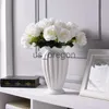 Vasi Modern Minimalista Stile europeo Vaso di fiori in ceramica Ornamenti Creativo Tavolo Fiore Vaso bianco Decorazione natalizia per la casa x0630