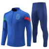 2023 New Italy Tracksuit Survetement Long Half Zip Jacket Training Suit Soccer 23 24 Italia Man Football Tracksuits Set Sportswear Men and Kids