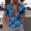 Chemises décontractées pour hommes chemise florale à la mode 3d palmier imprimé hawaïen à manches courtes en plein air plage vacances surdimensionné vêtements pour hommes