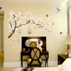Rideaux 187*128 cm grande taille arbre Stickers muraux oiseaux fleur décor à la maison fonds d'écran pour salon chambre bricolage vinyle chambres décoration