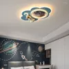 Plafondverlichting Modern Eenvoudig Voor Kinderkamer Jongens Meisjes Ontwerper Creatief Sterrenhemel Raket Traploos dimmen Slaapkamerlamp