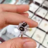 Cluster Rings Natural Star Sapphire Ring Made Of Real 925 Sterling Silver Inlay Dignified And Elegant
