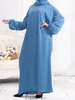 민족 의류 중동 Kaftan 이슬람 Abaya 여성 드레스 이슬람 긴 소매 Abayas 솔리드 컬러 터키 겸손 가운 Jilbab