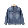 Jackor Spring Autumn Children S denim Coat Boys Girls Jacket Långärmad outwear kläder 230202 230630